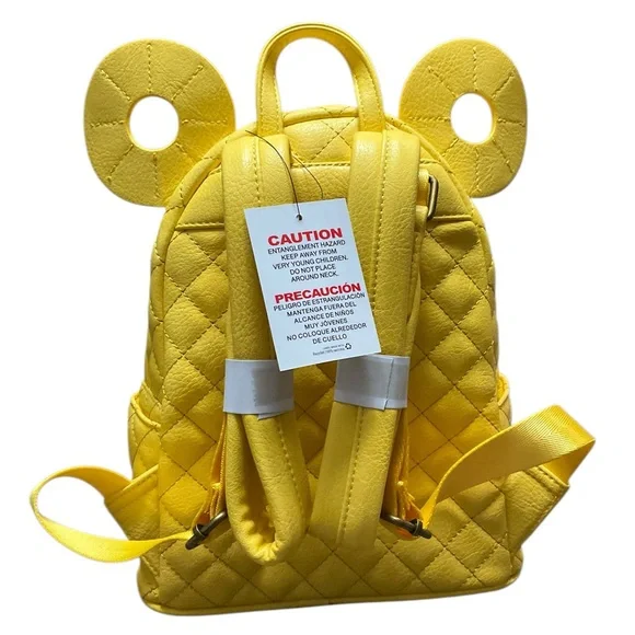 Disney Loungefly Quilted Yellow Pineapple Mini Backpack Bag NWT - Picture 3 of 11